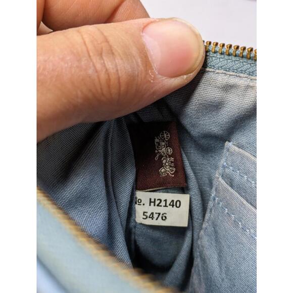 Coach Leather  Wristlet  zip top  5476 Marble Blue Azure signature - Picture 7 of 11